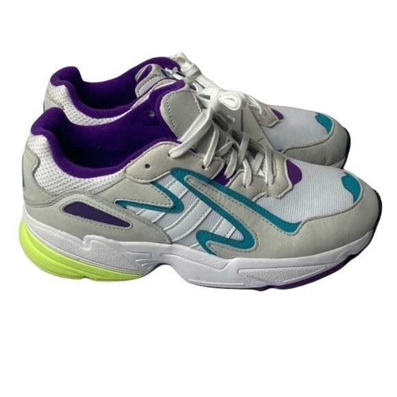 Adidas Yung 69 Chasm J White Purple 6.5 Youth Kids 90s Womens Chunky Y2K Green - Picture 4 of 9